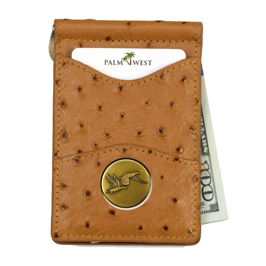225MRFID Denver Money Clip - Ostrich Print