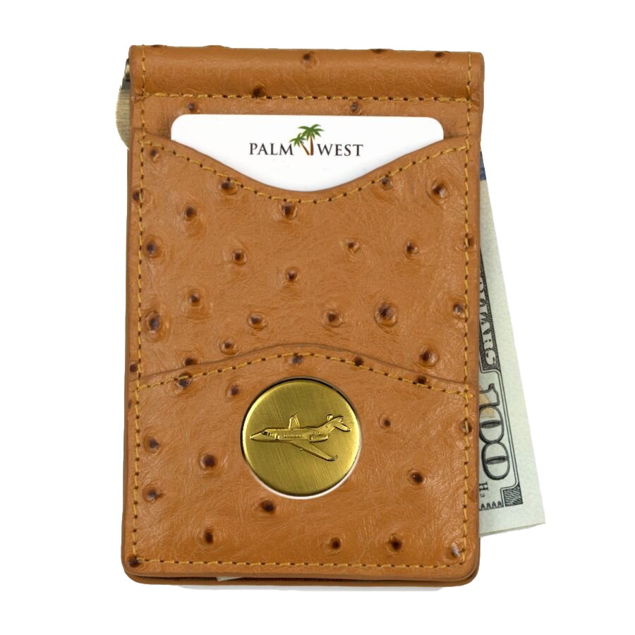 225MRFID Denver Money Clip - Ostrich Print