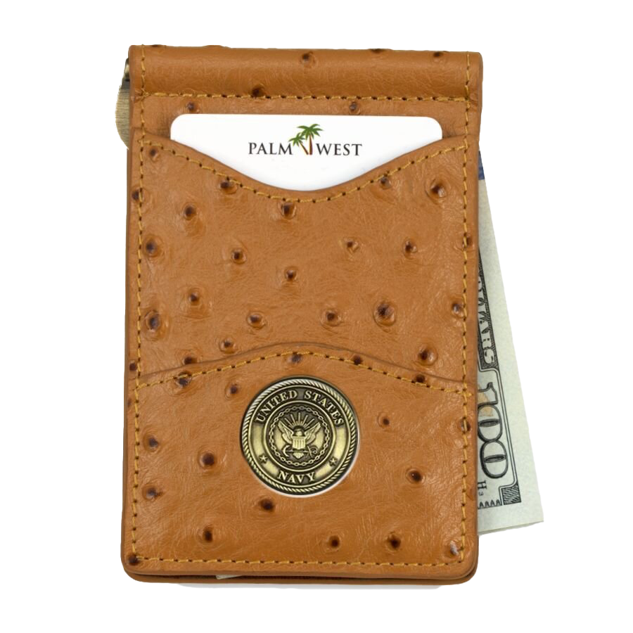 225MRFID Denver Money Clip - Ostrich Print