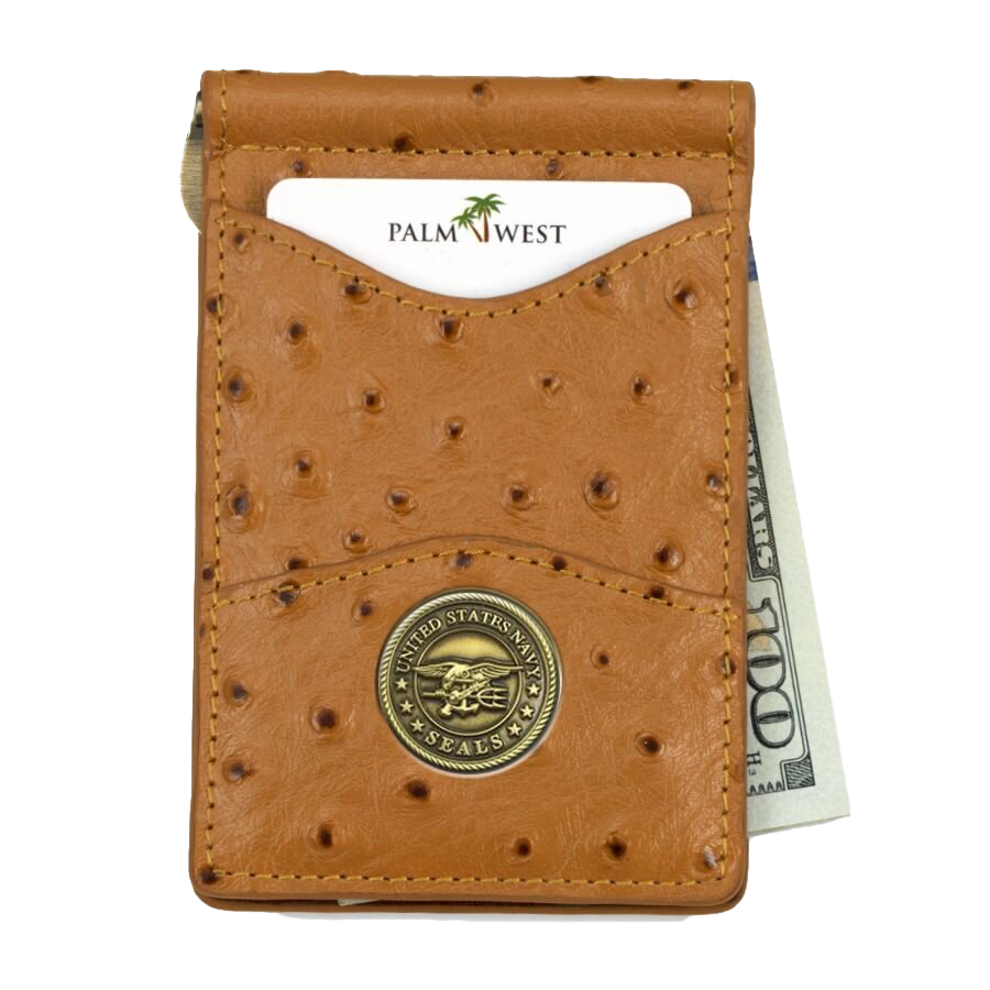 225MRFID Denver Money Clip - Ostrich Print