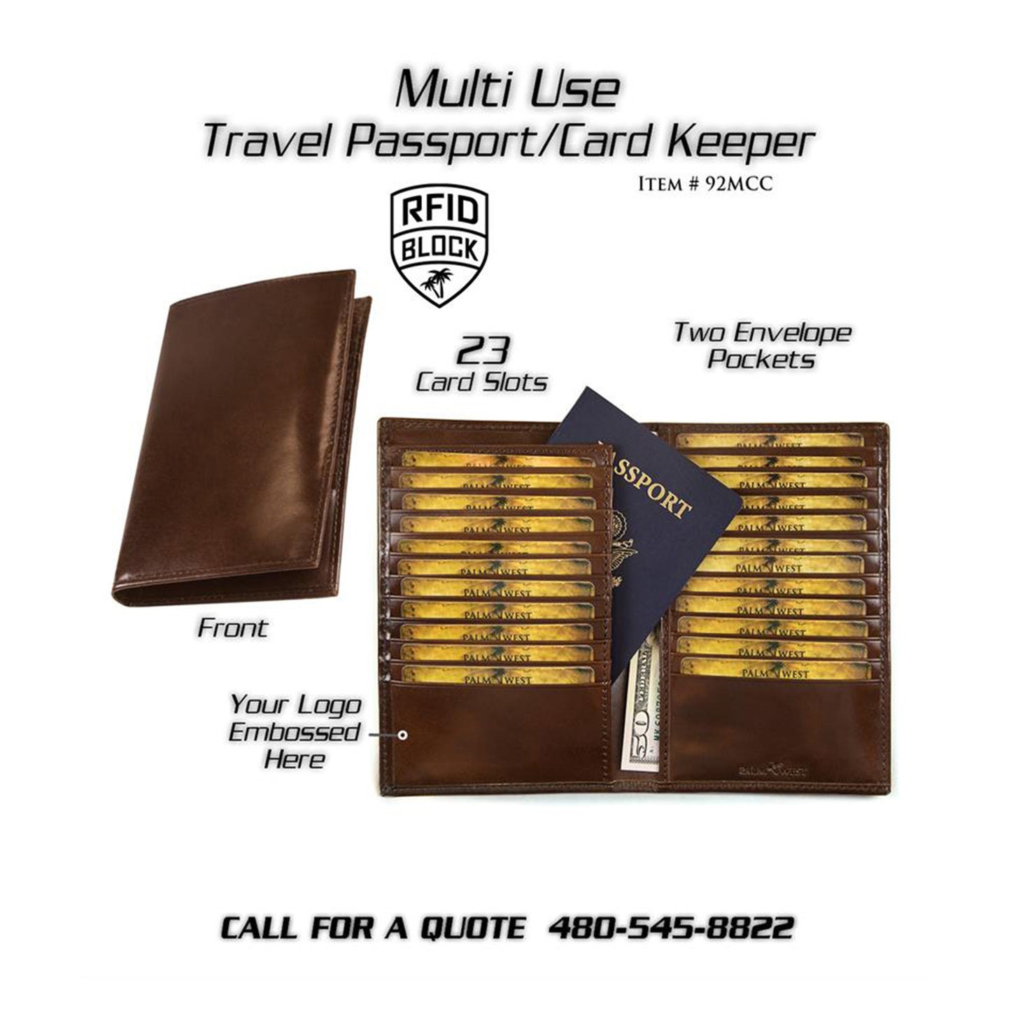 92MCC Multi-Card Travel, Passport, Extra Card Wallet