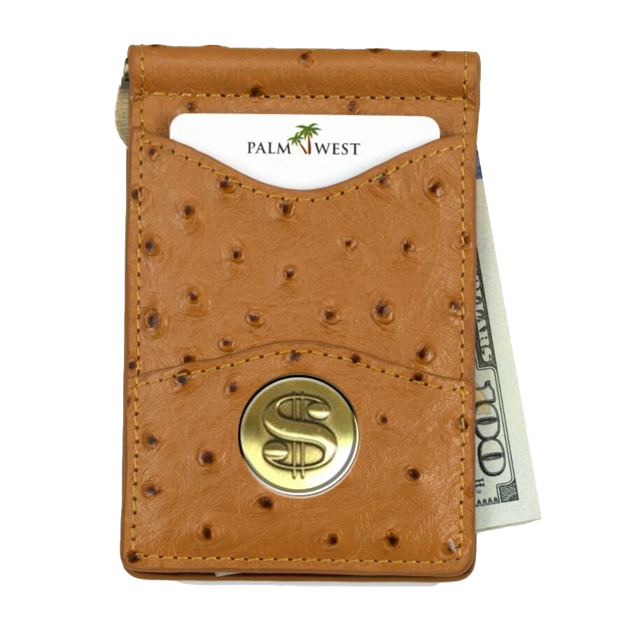 225MRFID Denver Money Clip - Ostrich Print