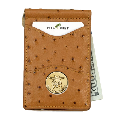 225MRFID Denver Money Clip - Ostrich Print