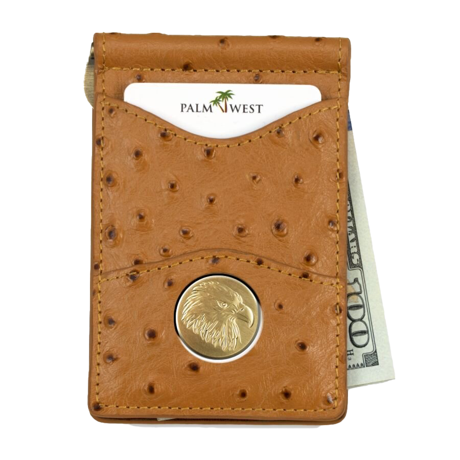 225MRFID Denver Money Clip - Ostrich Print