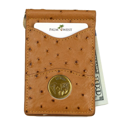 225MRFID Denver Money Clip - Ostrich Print