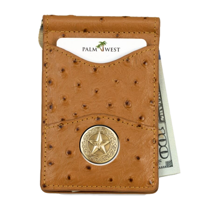 225MRFID Denver Money Clip - Ostrich Print