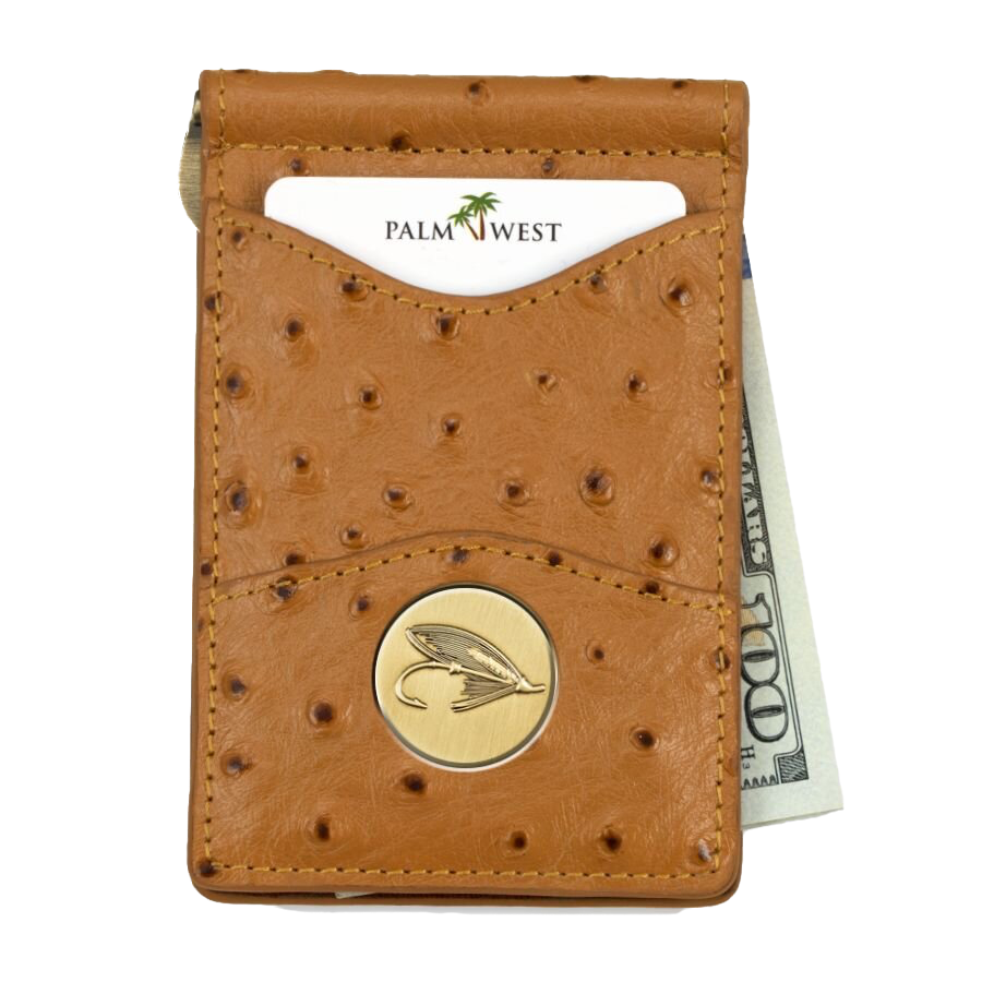 225MRFID Denver Money Clip - Ostrich Print