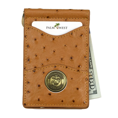 225MRFID Denver Money Clip - Ostrich Print