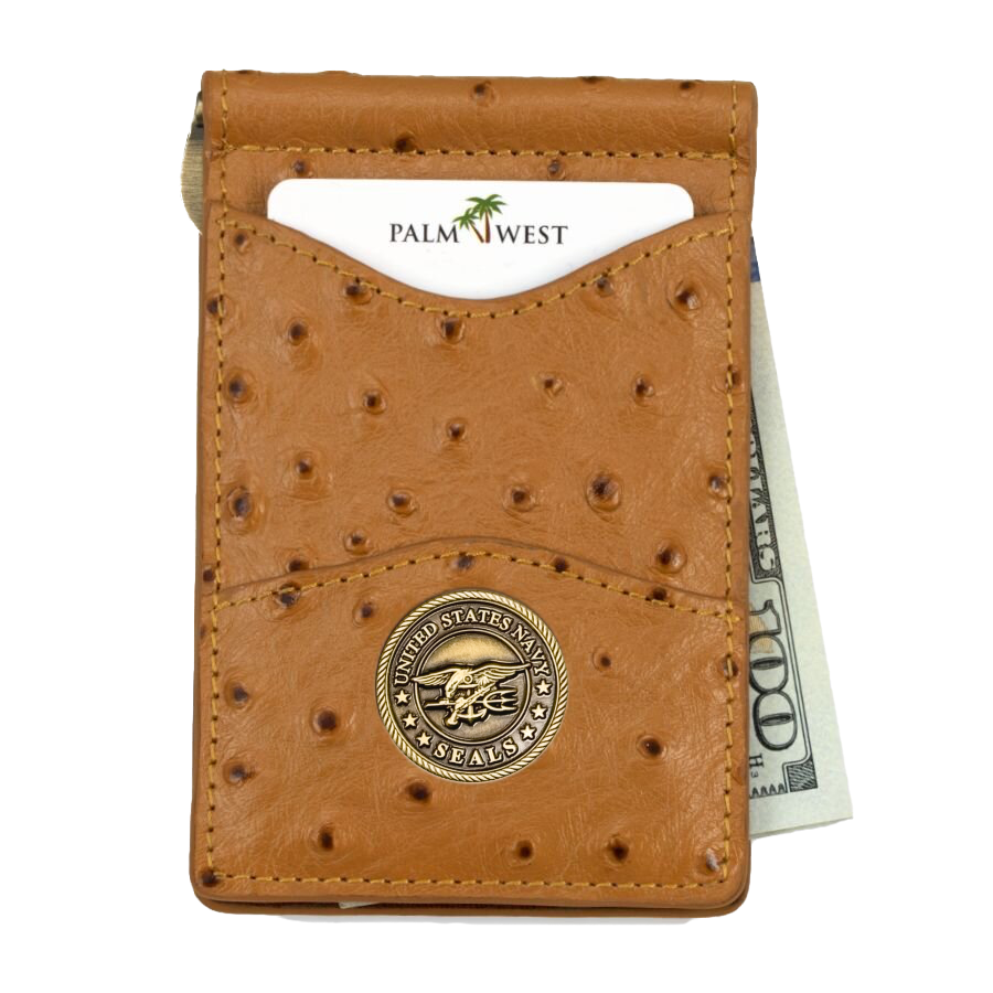 225MRFID Denver Money Clip - Ostrich Print