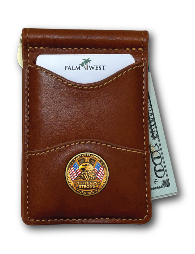 225MRFID Denver Money Clip - Saddle Brown (250th Edition)