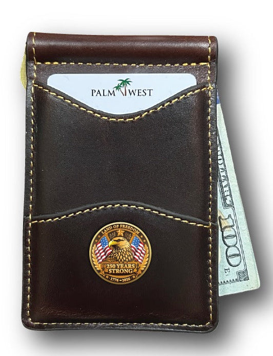 225MRFID Denver Money Clip - Dark Brown (250th Edition)