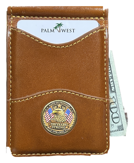 225MRFID Denver Money Clip - Saddle Brown (250th Edition)