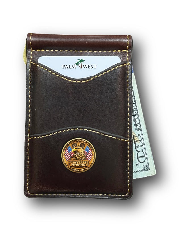 225MRFID Denver Money Clip - Dark Brown