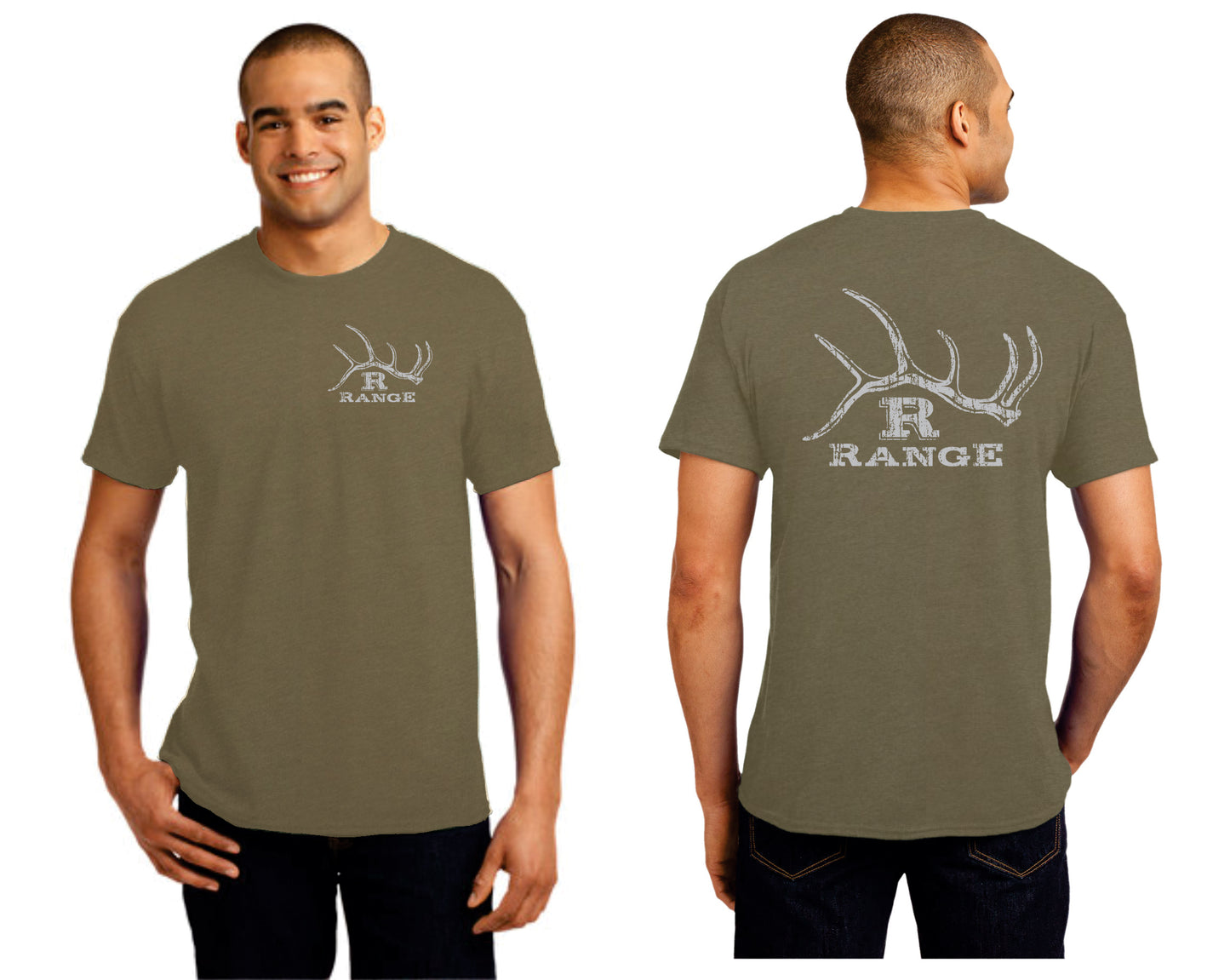 R Range Short Sleeve Distressed Antler Logo